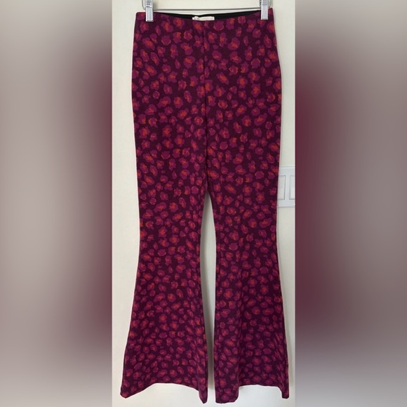 Anthropologie Purple and Orange Animal Print Trousers Size XS - Picture 2 of 9